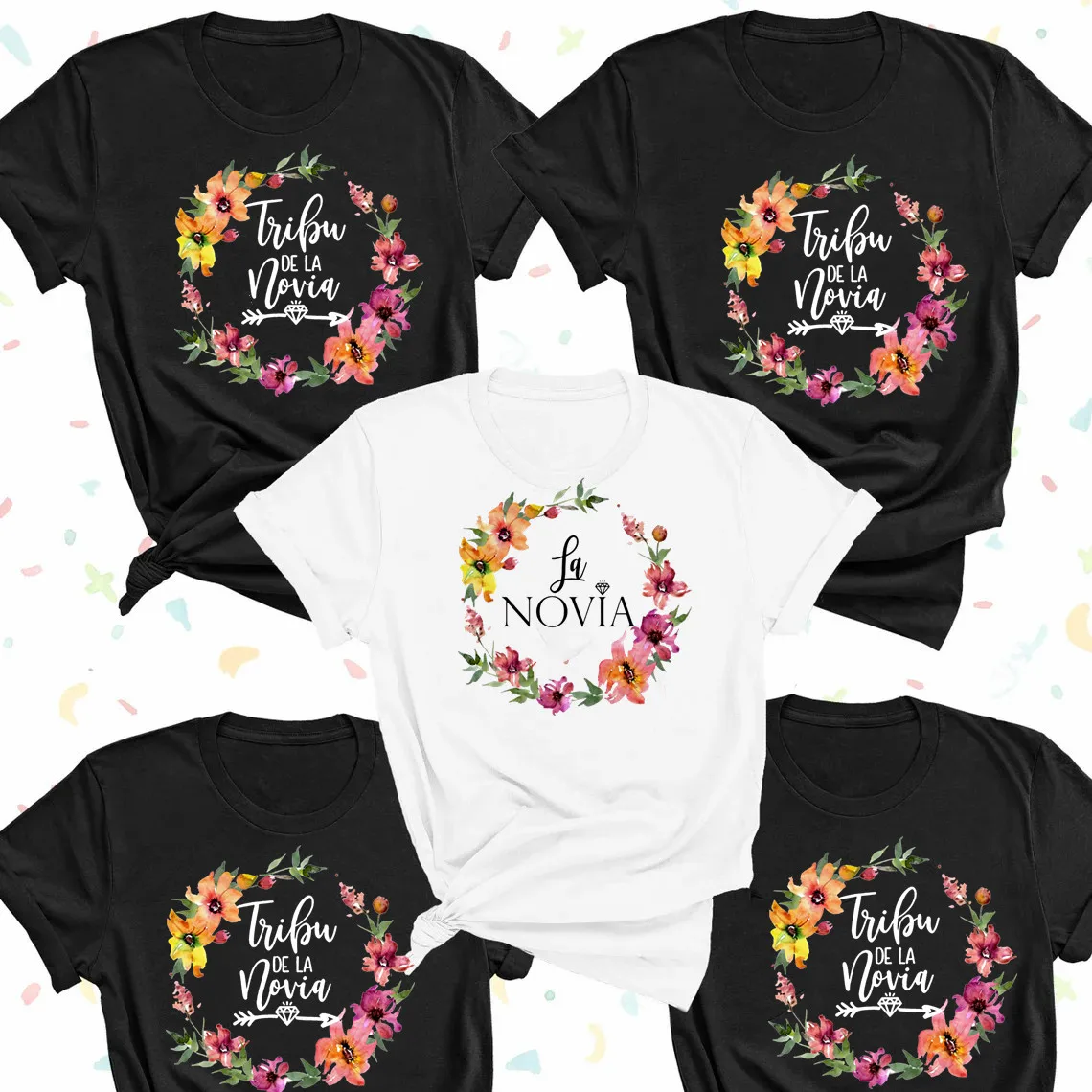 

Women Wedding Party La Novia Team Bride T Shirt Girl Graphic Printed Fashion Harajuku 2023 Clothes Causal Female Y2K Tops Tee
