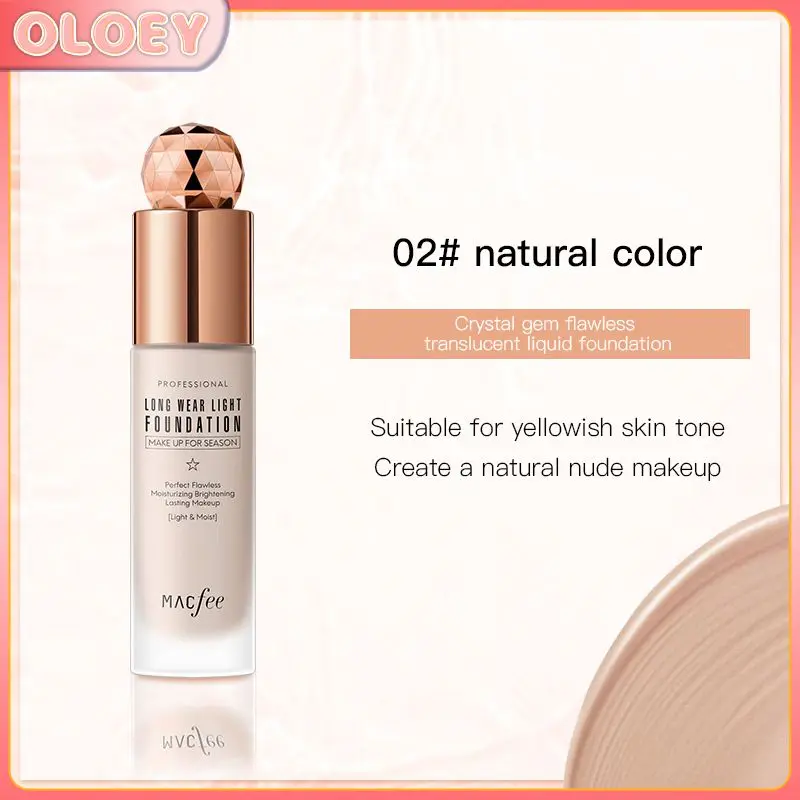 

Crystal Gem Translucent Liquid Foundation Moisturizing Oil Control Natural Color Refreshing Delicate Concealer QBMY