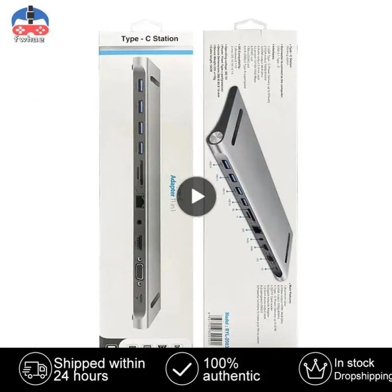 

Новый женский Разветвитель USB C Hub 3,0, разветвитель, адаптер с несколькими портами, подставка для ноутбука типа C, 4K, HDMI, совместим с RJ45, SD/TF, VGA, PD, Macbook