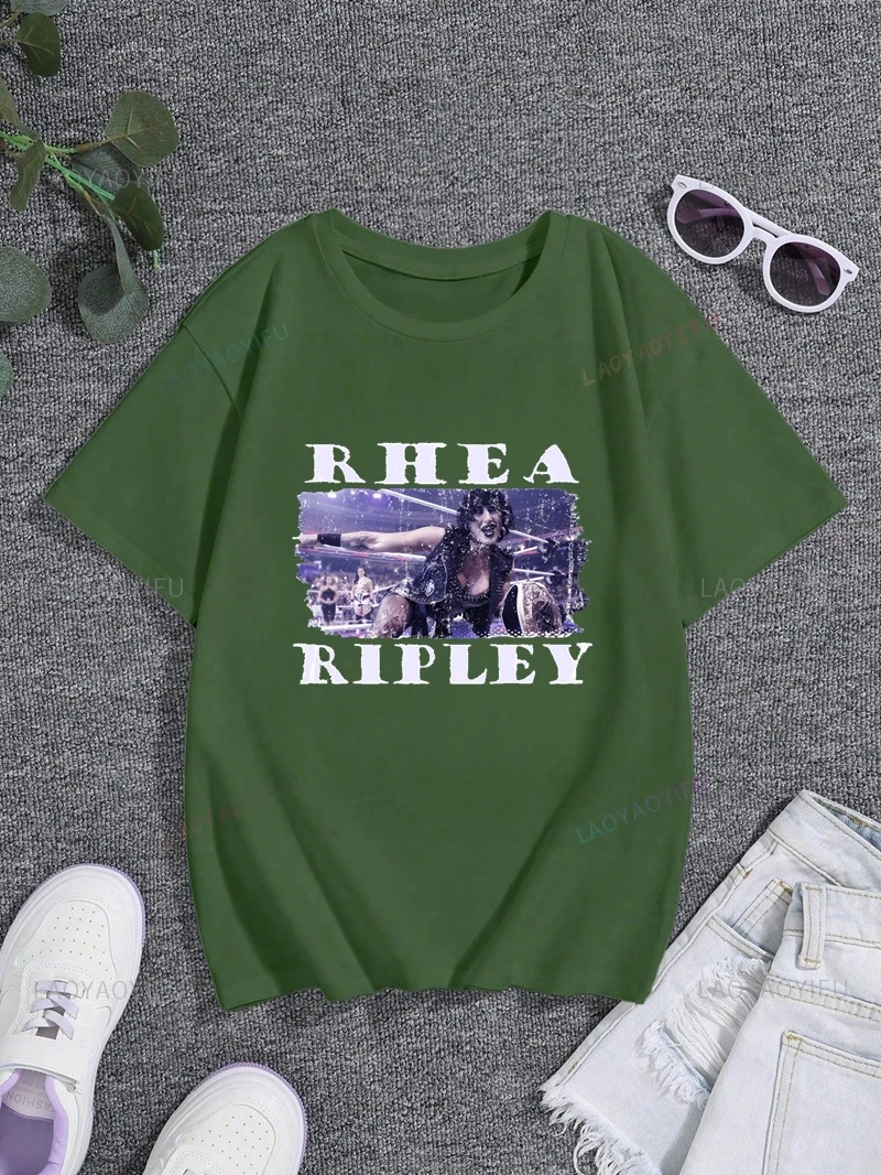 Футболка с принтом Rhea Ripley Wrestler топ Neutral Trend Harajuku нейтральная рубашка короткими