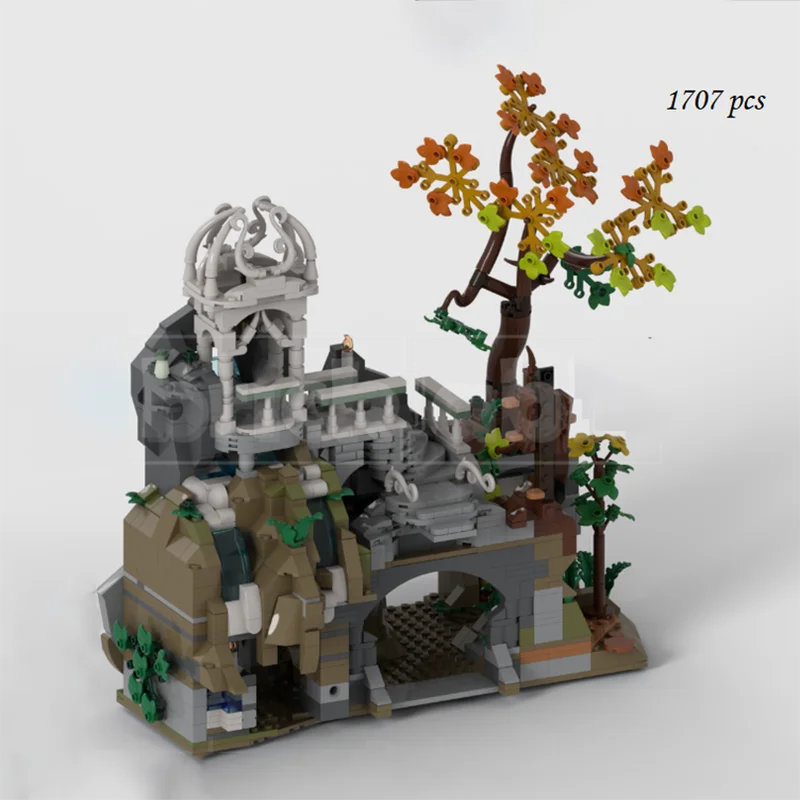 Фото MOC знаменитое здание кино и телевизионной сцены Valley Elf Pavilion DIY сборка строительные блоки игрушки детский подарок на день рождения №2
