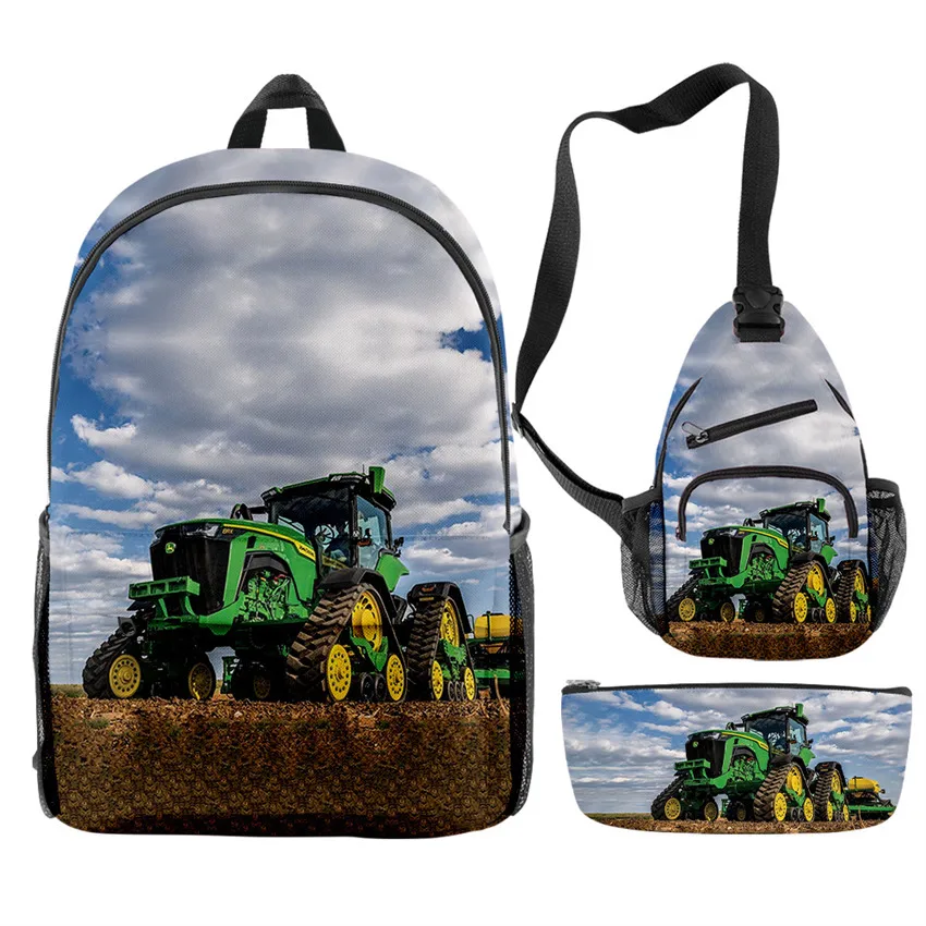 

Комплект из рюкзака и сумки с рисунком трактора для девочек и мальчиков-подростков