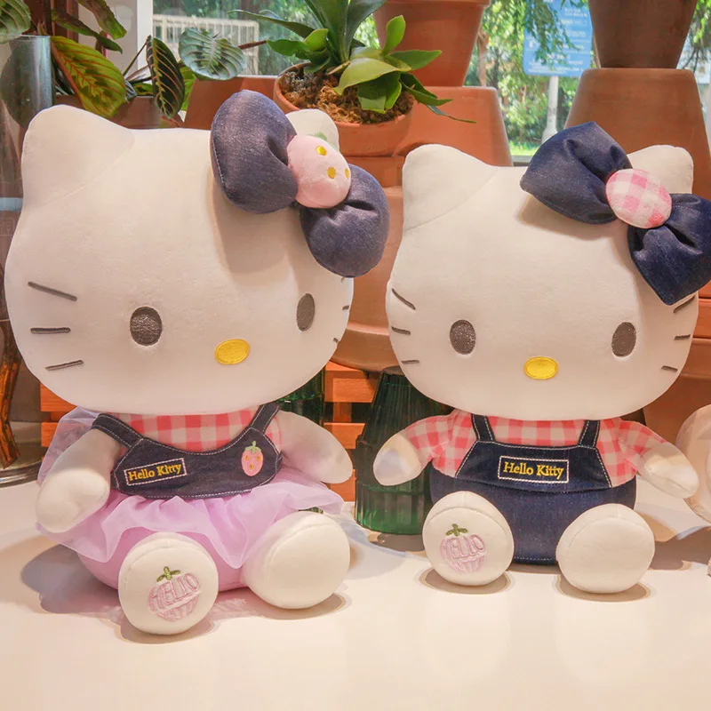 

Хит продаж, кукла Hello Kitty Ragdoll, Спортивная ковбойская кавайная плюшевая диванная подушка для девочки, детская игрушка для сна, праздничный подарок