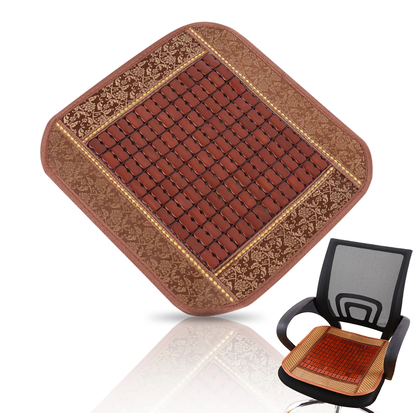 

Summer Mahjong Mat Seat Cushion Office Computer Chair Bamboo Mat Non-slip Cushion Car Bamboo Cool Mat Back Cushion Non-slip