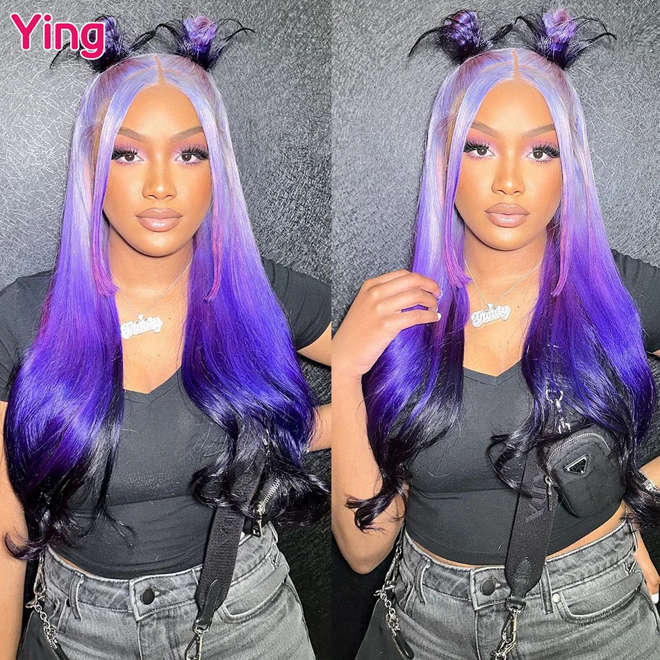 Ying Violet Black Bone Straight 5x5 Lace Frontal Wigs 13x6 Lace Front Human Hair Wigs Brazilian Hair Remy 613 Blonde Pre Plucked