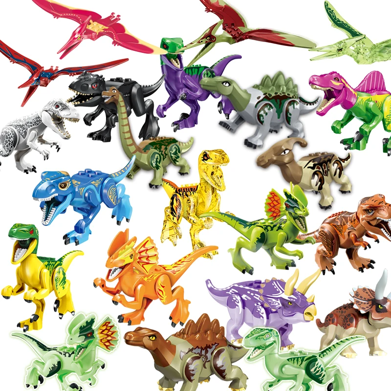 

Mini Jurassic Building Blocks World Dinosaurs Figures Bricks Assemble Kids Toys Tyrannosaurus Rex Indominus Rex I-Rex Block Gift