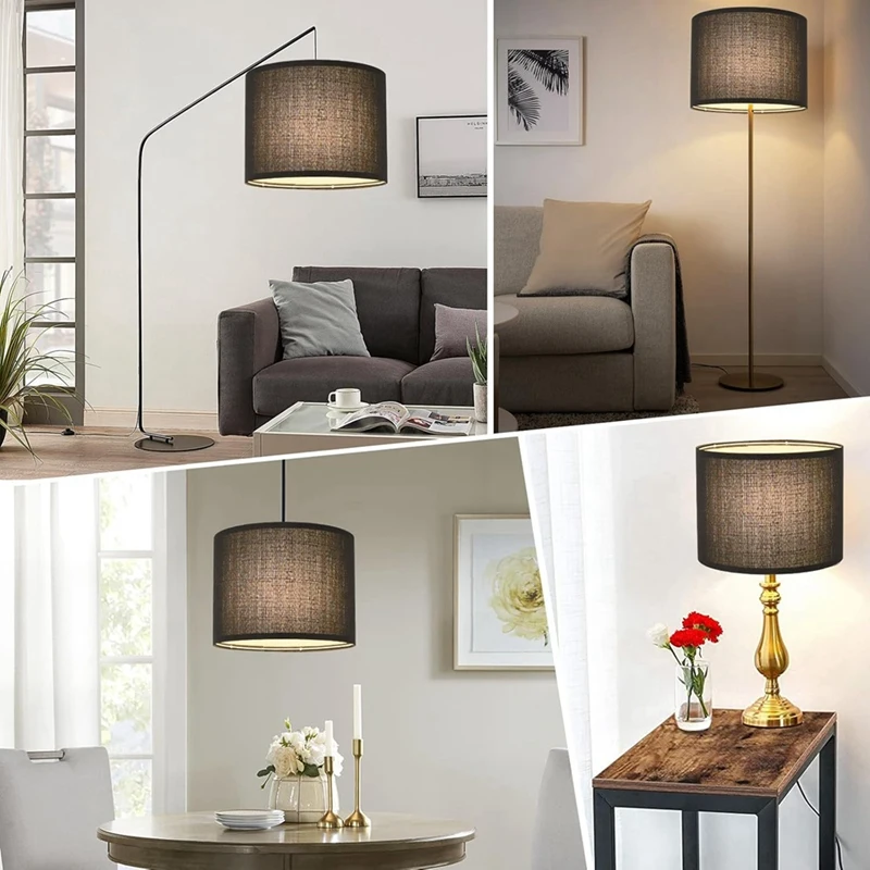 Черный абажур для лампы GTBL барабана 13 дюймов сверху снизу 10 высотой сменный