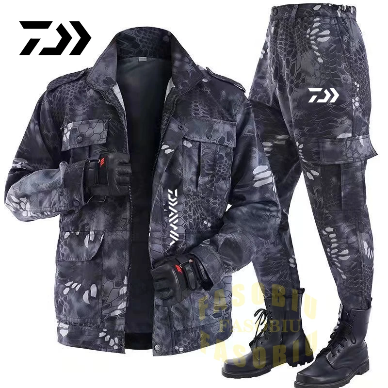 

Fishing Suit Tactical Camouflage Fishing Jacket Men' Windproof Durable Outdoor Hunting Clothing Thin Fishing Clothes