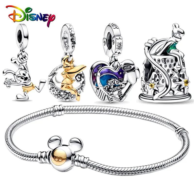 Disney Real 925 Sterling Silver Winnie the Pooh Dumbo Charms Beads Fit Pandora 925 Original Bracelets Fine DIY Birthday Jewelry