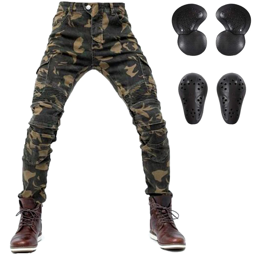 LOMENG Motorcycle Jeans Motorbike Motocross Cycling Jeans Safety CE Knee Armored Moto Ride Trousers Pants for Men LM06