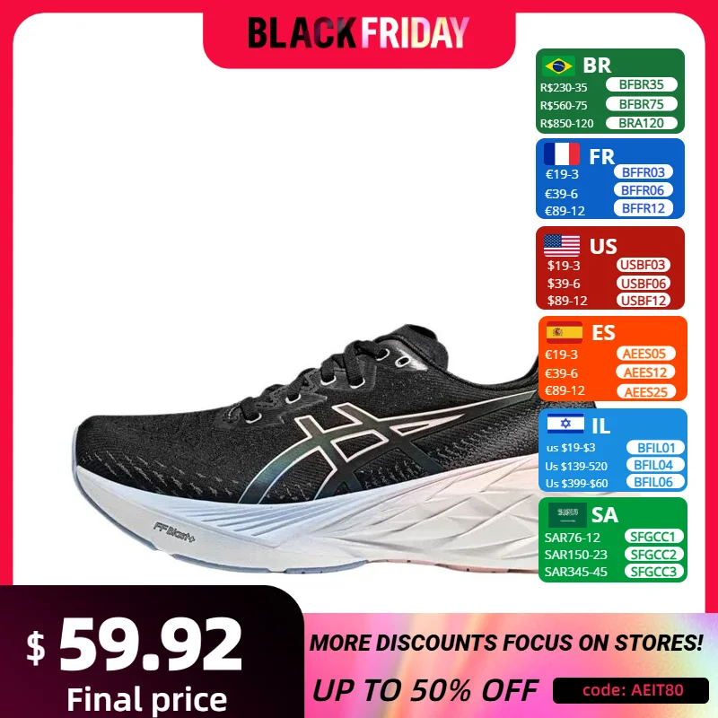 Беговые кроссовки Asics Novablast 4 дышащие с низким вырезом