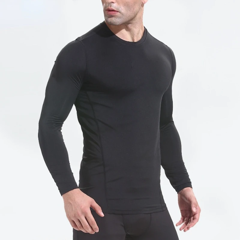 LU Long Sleeve Quick Drying T-shirt Solid Men's Training Golf Running Compression Shirt T Shirt Gym Bodybuilding Sportswear