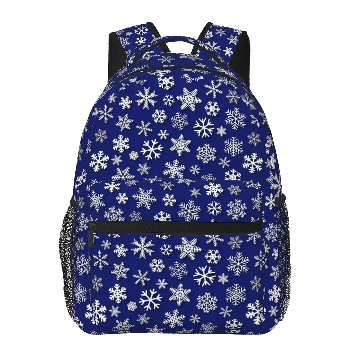 

Рождественские яркие синие белые унисекс рюкзаки из полиэстера для кемпинга, мягкие милые школьные сумки, рюкзак