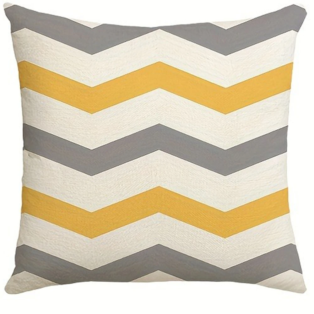 

Декоративная наволочка SWEET HOME желто-серая геометрический узор
