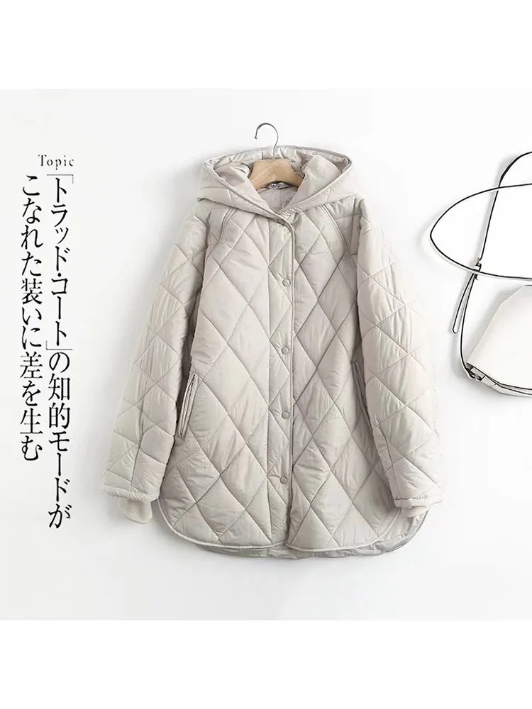 Women's Autumn Jacket Down Jacket Hooded Warm Parkas Thick Winter Cotton Padded Overcoats Hood Quilted Coats Female Hood Parkas