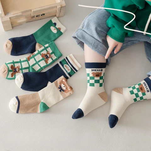 GEONYIEEK детские теннисные носки хлопковые 5 пар