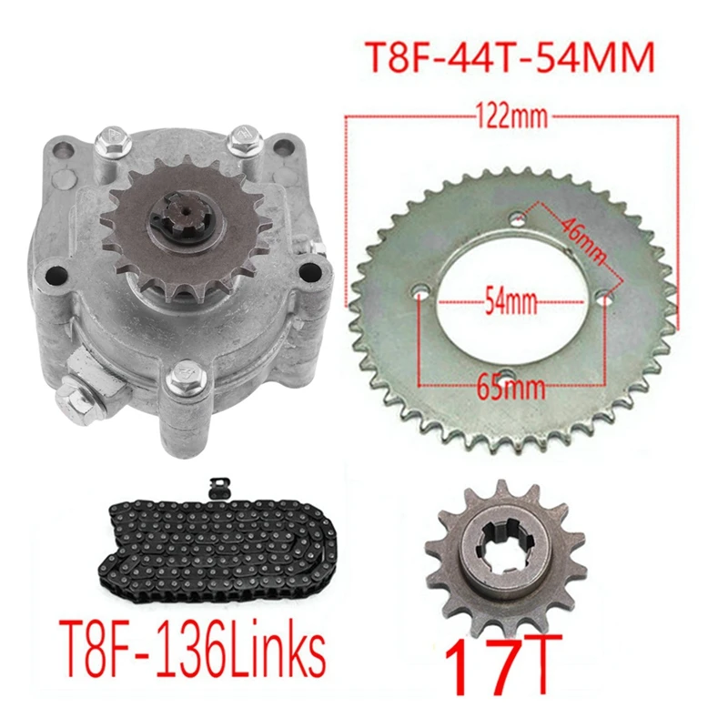 

Top!-Clutch Drum Gearbox Sprocket with Chain for 33Cc 43Cc 49Cc Ty Rod II Karts Mini Moto Dirt Bike Scooter
