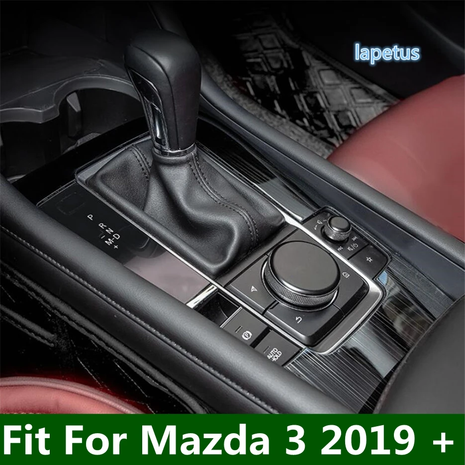 

Car Center Control Transmission Gear Shift Box Decor Panel Cover Trim Fit For Mazda 3 2019 - 2023 RHD Silver / Black Accessories