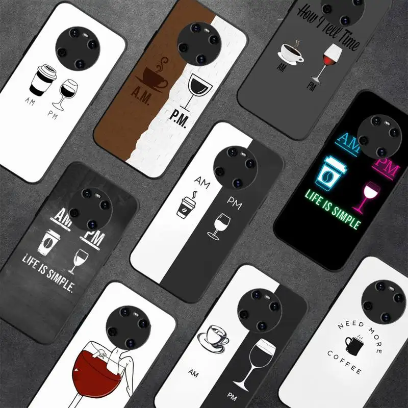 

Coffee Wine Cup Phone Case for Huawei Y 6 9 7 5 8s prime 2019 2018 enjoy 7 plus