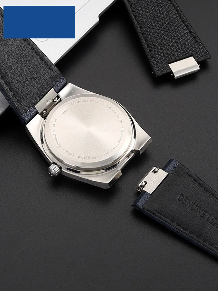 Фото Быстросъемный ремешок для часов из телячьей кожи для Tissot Prx Super Player T137.410.407 серии 1853, мужской ремешок из воловьей кожи с выпуклым креплением 12 мм. №4