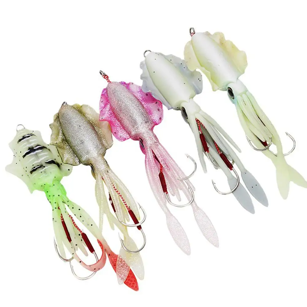 15cm60g Squid Fishing Bait With Double Hook Reusable Bite-resistant Simulation Fake Bait For Fishing images - 6