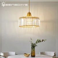 Italian Simple Modern Crystal Pendant Light  for Bedroom Living Room Bedside Lamp Restaurant Balcony Home Decor Luxury 220v E27
