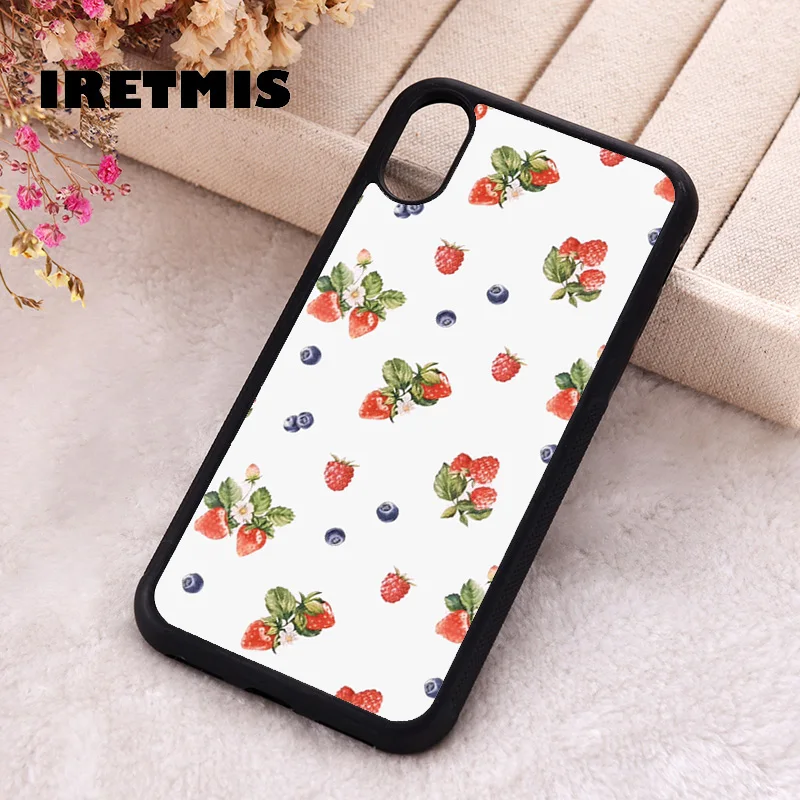 Чехол для телефона Iretmis iPhone X XS Max XR 11 12 13 PRO MINI 14 15 16 Plus силиконовая резина Mix Berry