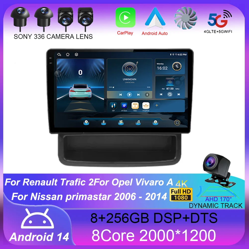 Для Renault Trafic 2 Opel Vivaro A Nissan primastar 2006-2014 Автомобильный радиоприемник Мультимедийный