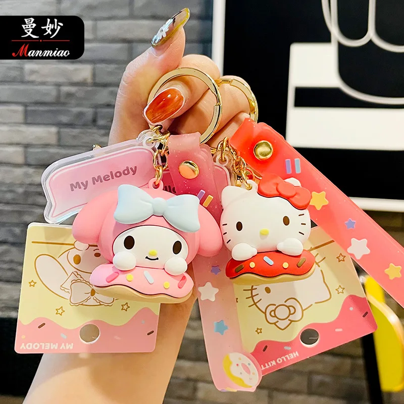 

Sanrio Hello Kitty Anime My Melody Cartoon Keychain Girl Cute Toy Keychain Movable Doll Model Toy Girl Bag Cute Pendant Decora