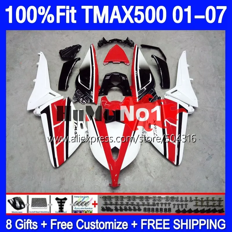 

OEM T-MAX500 For YAMAHA MAX500 TMAX500 MAX-500 01 02 03 04 05 06 07 169MC.12 TMAX XP500 MAX 500 T 2001 2007 Fairing lucky white
