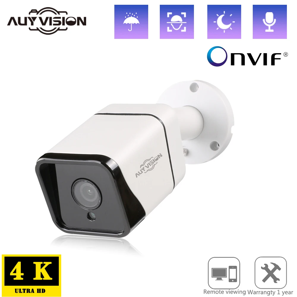 

AI Smart IP Camera 4K 8MP POE Outdoor Waterproof IR Night Vision Bullet Camera Featured with Audio Face Detection Onvif