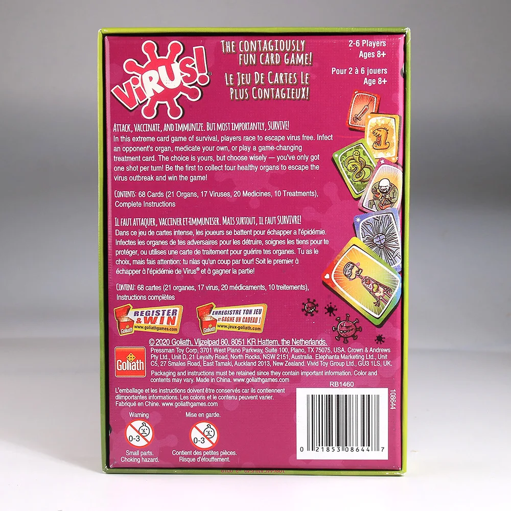 Настольная игра с вирусом веселая карточная испанская английская французская