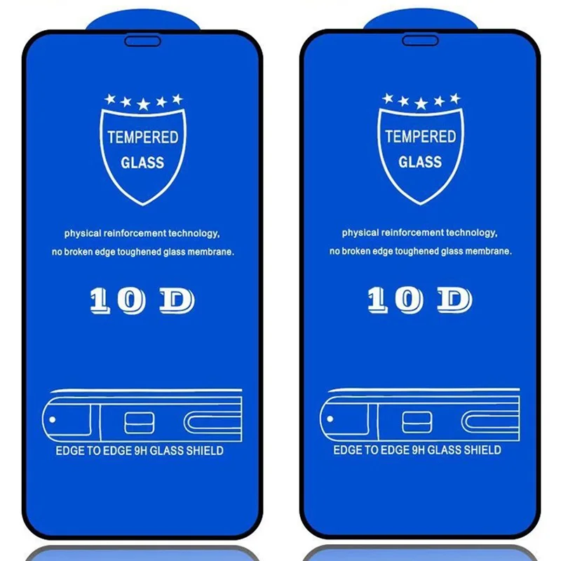 10/20pcs 10D Tempered Glass for iPhone 13 14 Pro Max Screen Protector For iPhone  11 12 X XR XS 7 8 Plus Full Curved 9H Glass
