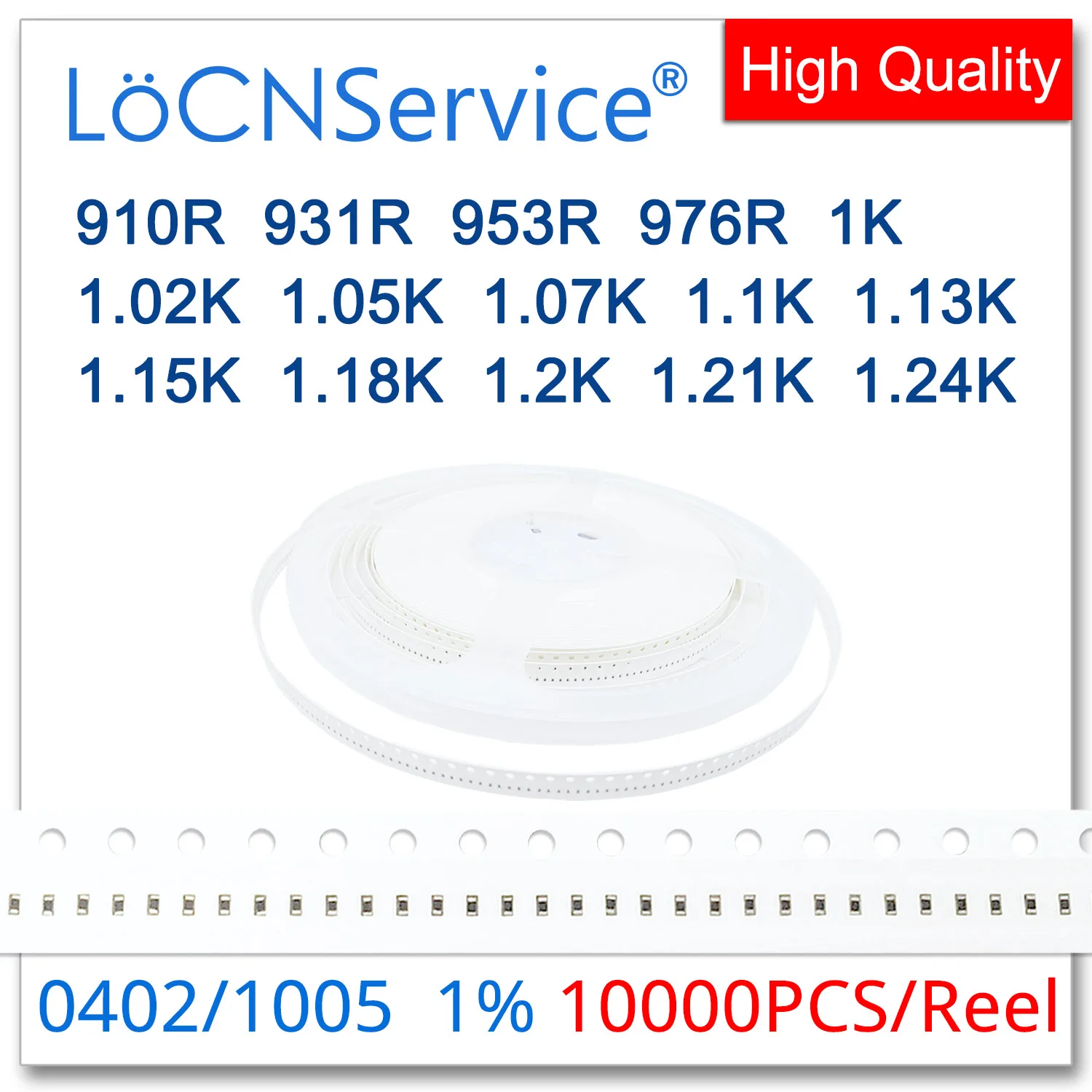 LoCNService 0402 1% 10000 шт. 910R 931R 953R 976R 1K 1 02 K 05 07 13 15 18 2 21 24 1005 резистор Ом | Электроника