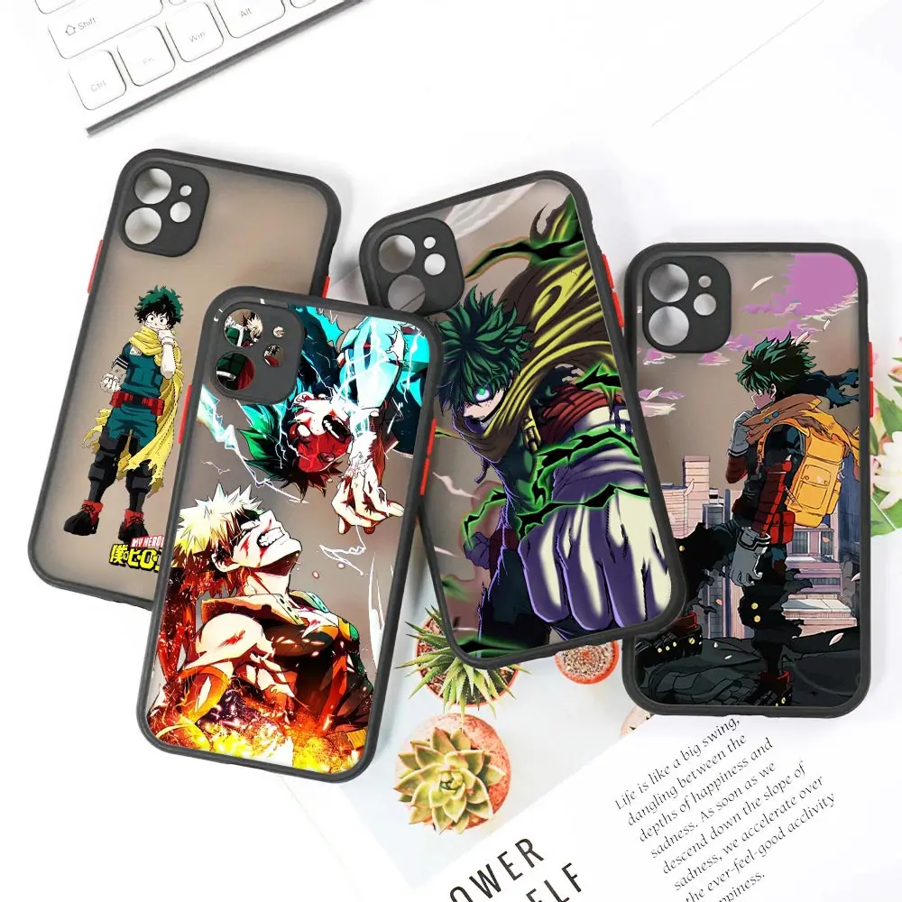 

My Hero Academia Clear Case For iPhone 14 13 Pro Max 12 11 Pro SE 2020 X XS XR 7 8 Plus Funda Matte Back Cover Deku Bakugo Anime