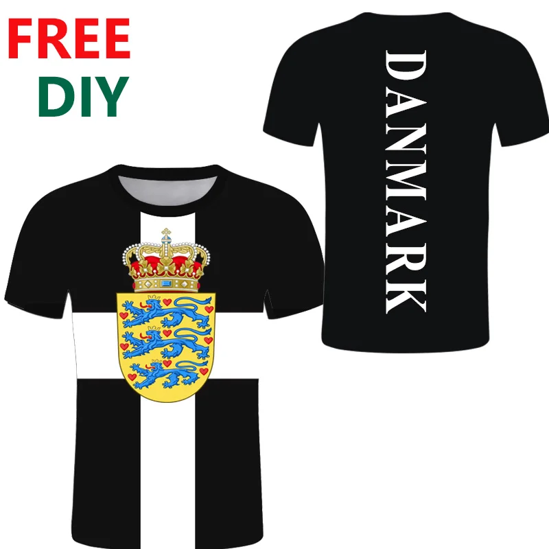 Свободная футболка на заказ с изображением национального флага даньской страны -