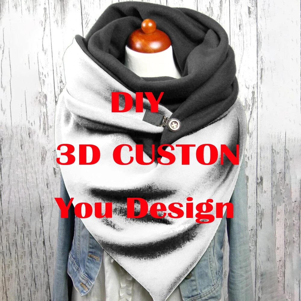 DIY индивидуальный дизайн 3D печатный осенне-зимний повседневный шарф и шаль для