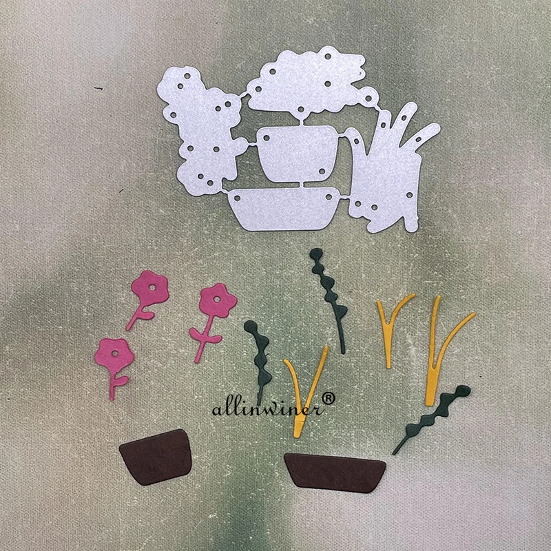 

Цветочный горшок, металлические Вырубные штампы, трафареты, вырезанные для «сделай сам», скрапбукинг, альбомная бумага, тиснение