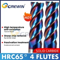 hrc65 4 flutes solid carbide end mills for stainless steel cuttingcnc center carbide milling cutter