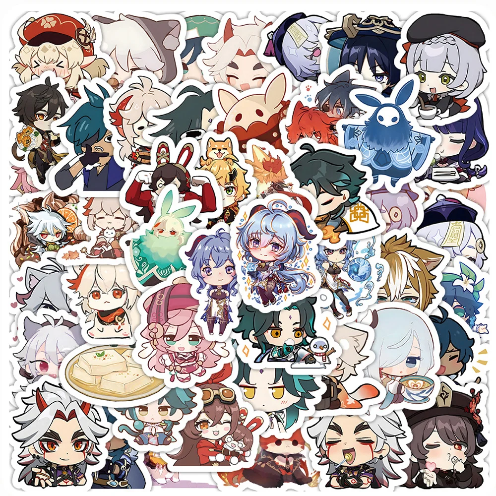10/30/50/120 шт. Kawaii игры аниме Genshin ударные наклейки мультфильм детские игрушки