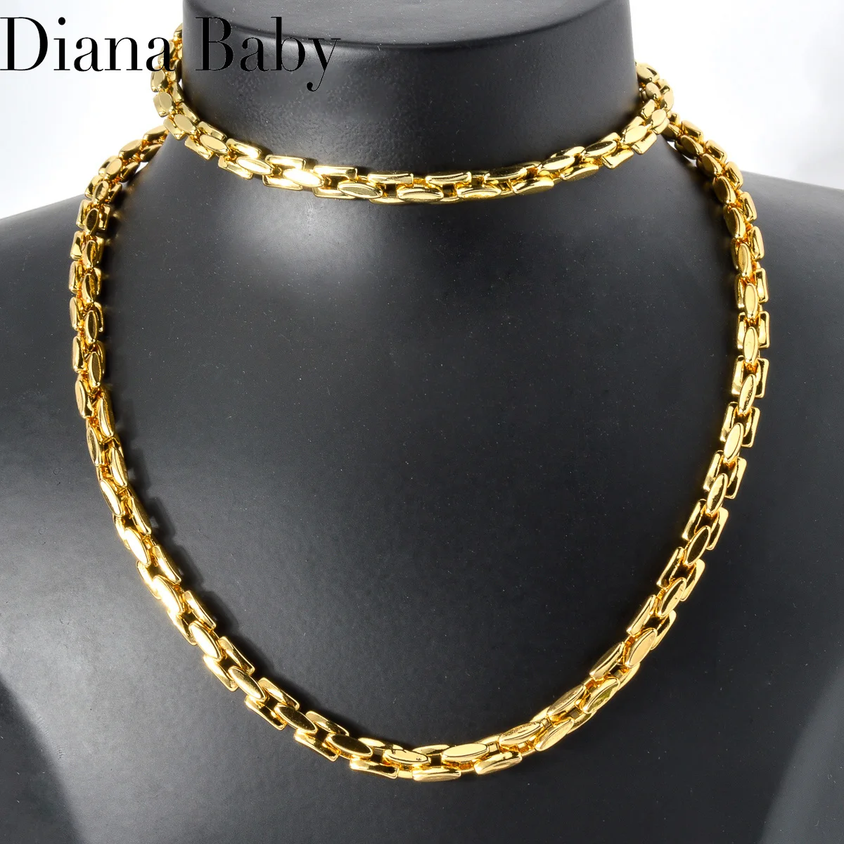 

Gothic Link Chain Bracelets Necklace For Men Women Hight Quality Gold Plated Jewelry Sets Punk Hip Hop Rock Party Jewellery Gift