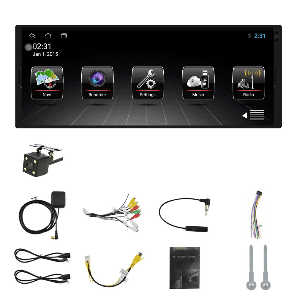 

1Din Android 10.0 Car Android Multimedia Player Radio 6.9Inch Screen Bluetooth Mirrorlink WIFI GPS Navigation MP5 Player