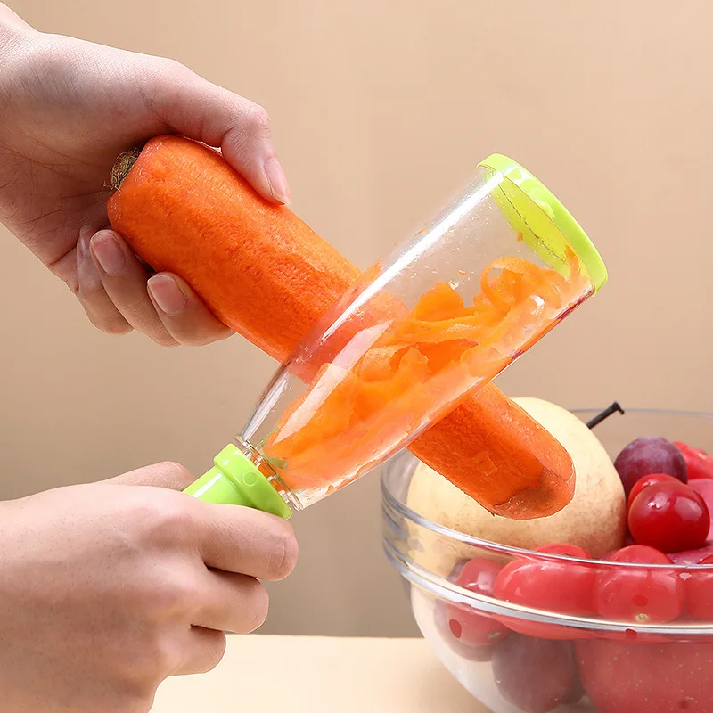 

Multifunctional Peeling Knife with Storage Tube Carrot Potato Scraper Splash-proof Fruit Vegetable Peeler Household Kitchen Tool