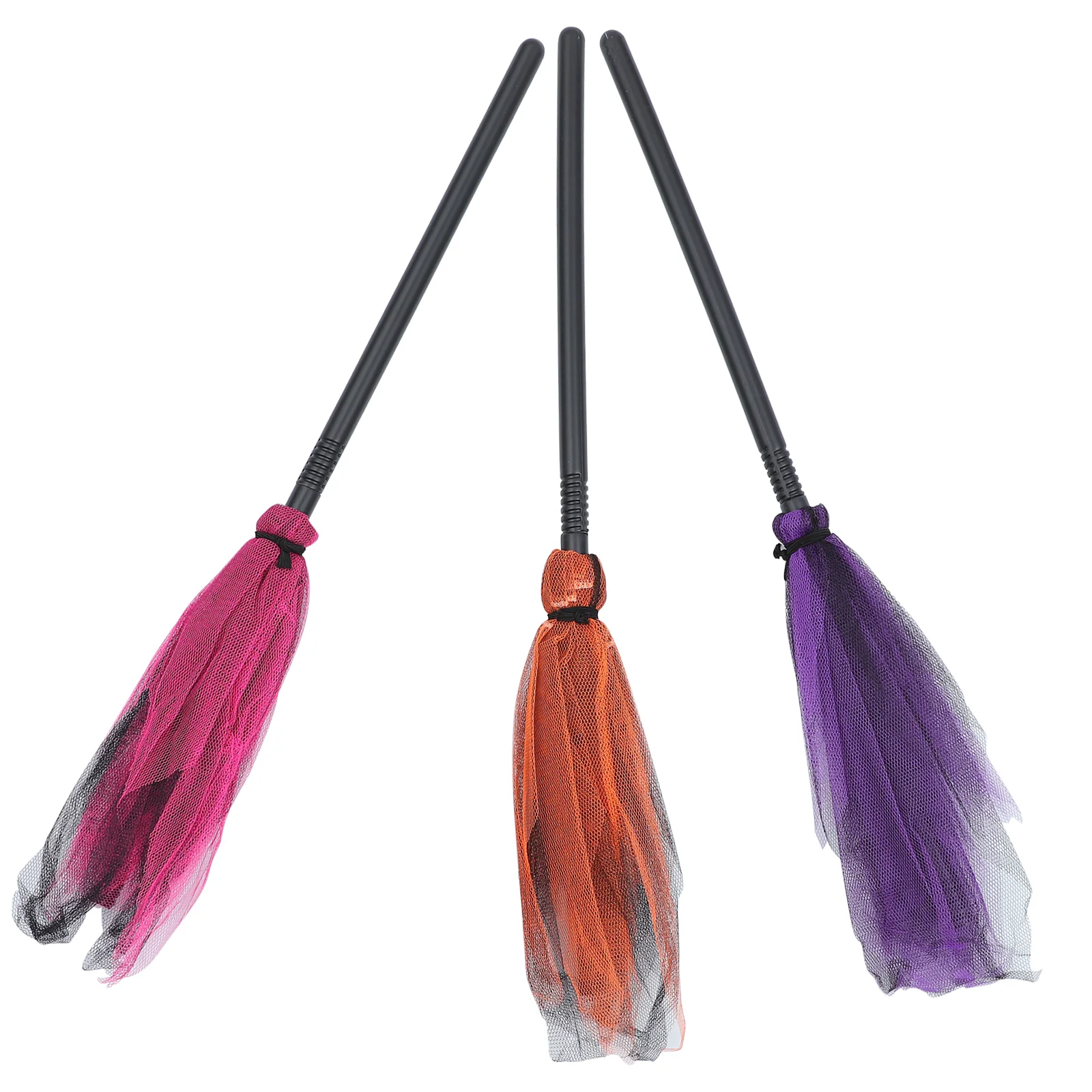 

3 PCS Halloween Broom Cosplay Prop Enchanted Plastic Mini Toys Bulk Toddler Adult