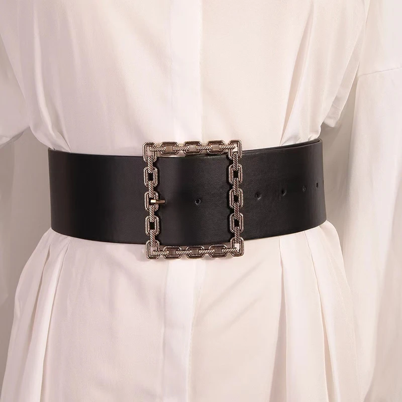 

Dress Wide Belt Christmas Decoration Waist Chain Halloween Simple PU Leather Belt