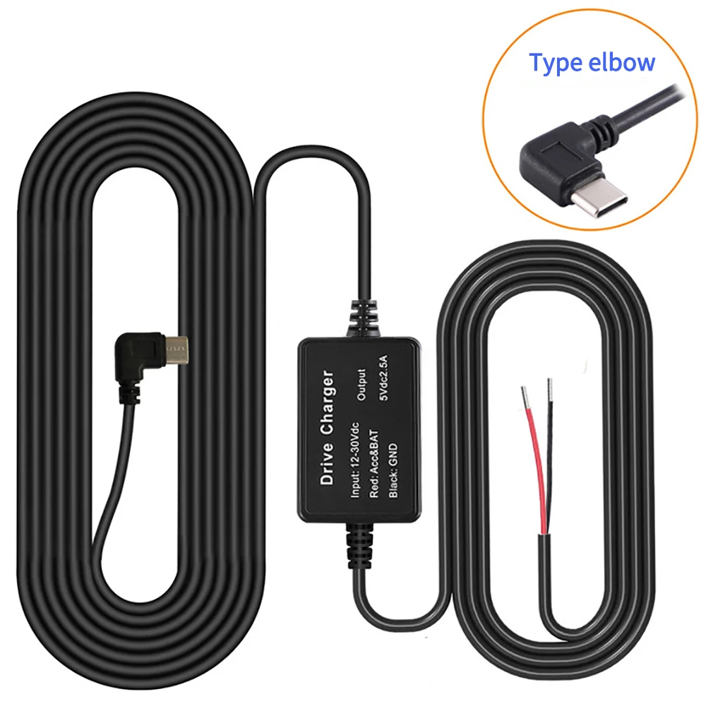 

USB C от 12 В до 5 В, 2 А, понижающий кабель модуля напряжения для вождения, рекордер, навигатор, электронная собака, защита низкого напряжения и мощности