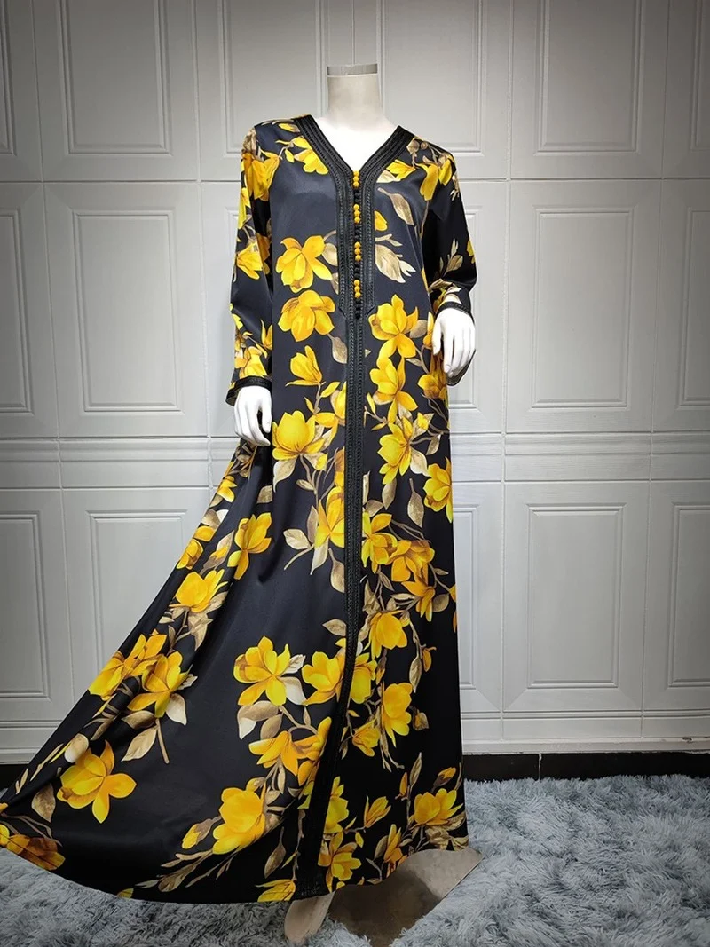 Ramadan Eid Mubarak Dubai Abaya Saudi Arabic African Dresses For Women Robe Longue Femme Kaftan Turkey Islam Muslim Hijab Dress