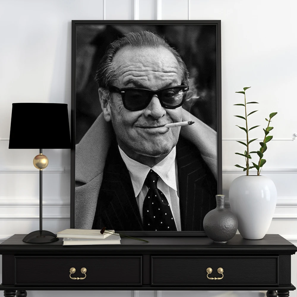 

Jack Nicholson American Famous Actor Portrait Poster Artworks Picture Wall Painting Canvas Posters Gifts Modern Bedroom Decor