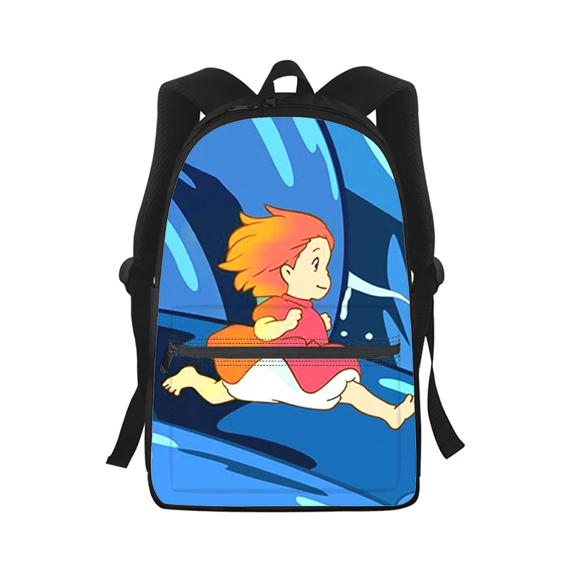 Ponyo on the Cliff anime Men Women Backpack 3D Print Fashion Student School Bag Laptop Backpack Kids Travel Shoulder Bag