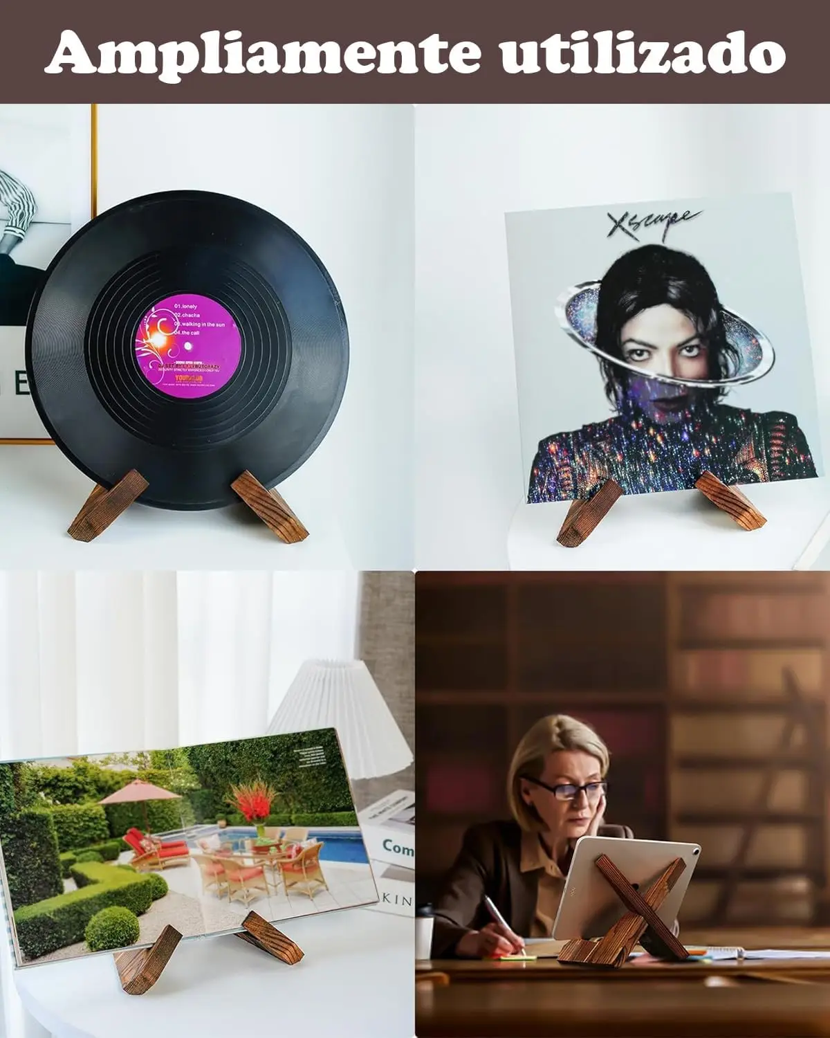 Фото НОВАЯ деревянная подставка для кулинарных книг, плоская подставка для рецептов, подставка для чтения, деревянная подставка для дисков, подставка для книг, из дерева №5